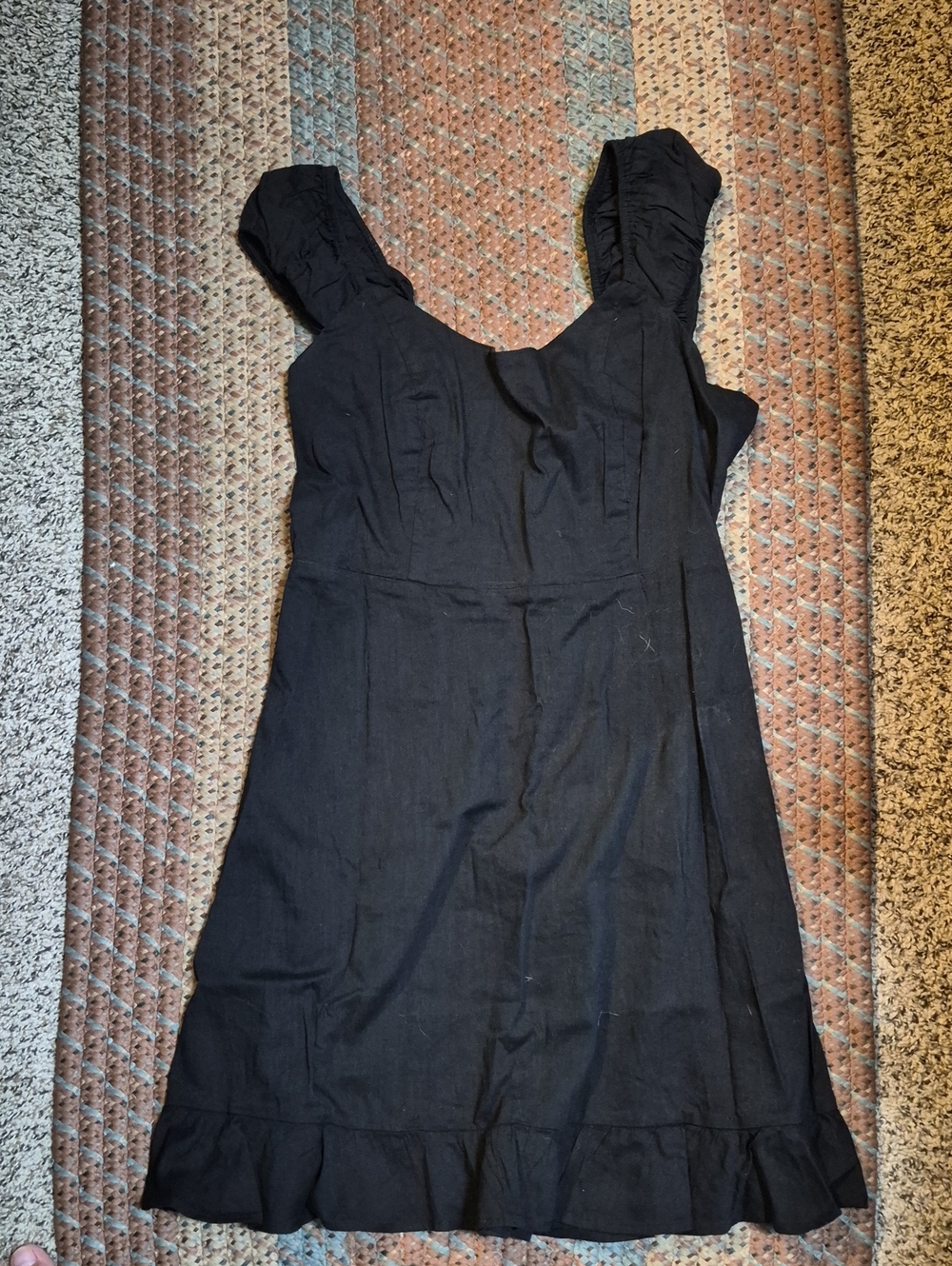 Old Navy Black Sleeveless Ruffle-Hem Mini Dress